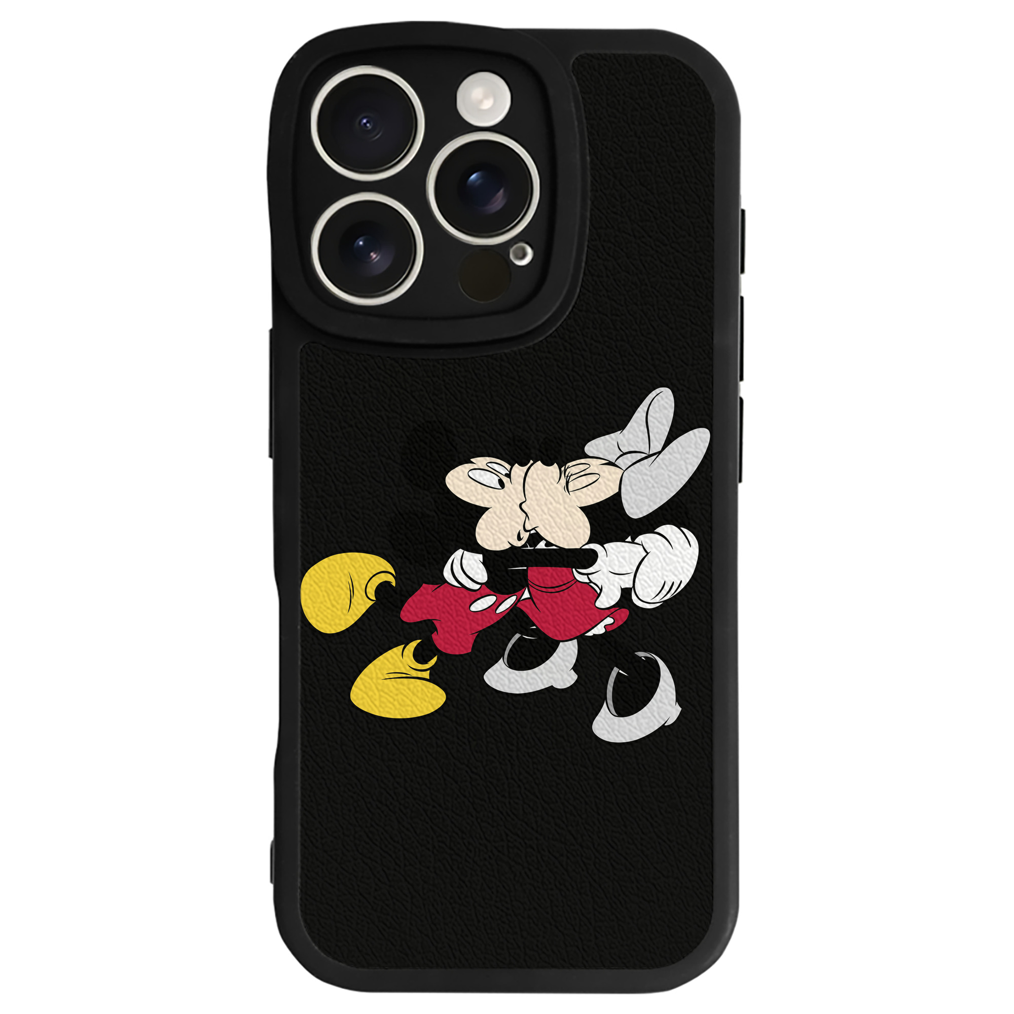 （画像用） ミッキーマウス Mickey Mouse 【iPhone 16シリーズ対応】シリコンスマホケース（レザー調） 材質：シリコン